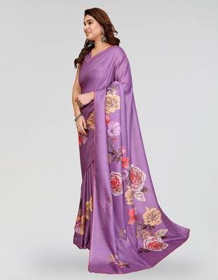 purple kalamkari digital print manipuri silk saree with arka border 2