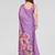 Purple manipuri silk kalamkari digital print saree with arka work border