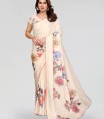 white kalamkari digital print manipuri silk saree with arka border