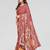 Brown manipuri silk kalamkari digital print saree with mirror work border