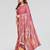 Peach manipuri silk kalamkari digital print saree with mirror work border