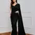 black party wear georgette saree with sequin embroidery work	