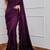 Wine Color Sequence Embrodery Work Georgette Saree