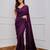 Wine Color Sequence Embrodery Work Georgette Saree