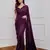 wine party wear georgette saree with sequin embroidery work