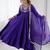Purple Color Roman Silk Embroidery Work  Party Wear Gown