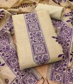 cream muga cotton jamdani salwar suit with dupatta