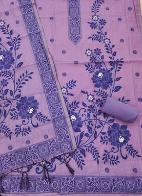 purple muga cotton jamdani salwar suit with dupatta 2