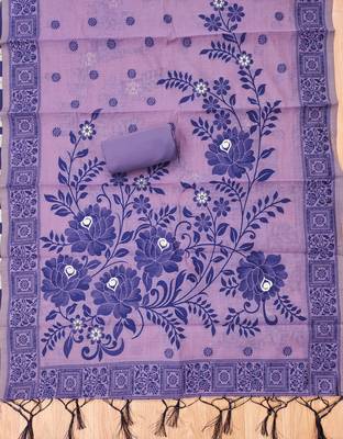 purple muga cotton jamdani salwar suit with dupatta 4