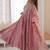 Baby Pink Color Roman Silk Embroidery Work  Party Wear Gown