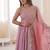 Baby Pink Color Roman Silk Embroidery Work  Party Wear Gown