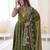 Green Color Roman Silk Embroidery Work  Party Wear Gown