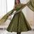 Green Color Roman Silk Embroidery Work  Party Wear Gown