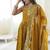 Musterd  Color Roman Silk Embroidery Work  Party Wear Gown