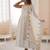 White Color Roman Silk Embroidery Work  Party Wear Gown