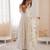 White Color Roman Silk Embroidery Work  Party Wear Gown