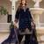 Blue Pure 9000 Velvet Wmbeoidery Work Salwar Suit