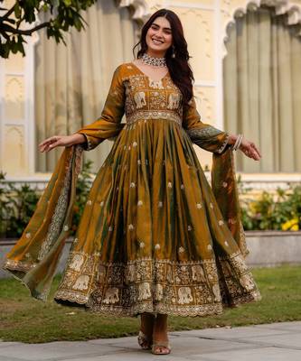 mehendi fendy satin salwar kameez with embroidery 3