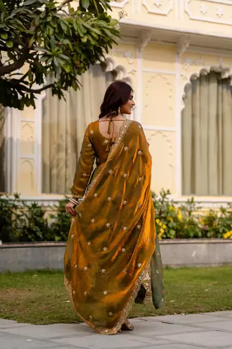 mehendi fendy satin salwar kameez with embroidery