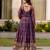 Wine Fendy Satin Wedding wear Desiner Embroidery Work Gown