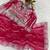 rani pink georgette saree with thread mirror work