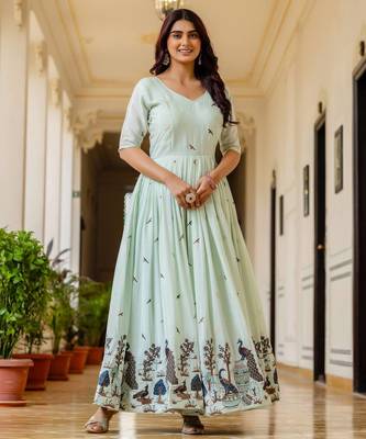 mint green chinnon silk salwar kameez with sequins work 2