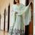 Mint Green Chinnon Silk Embroidery Work WEdding Wear Long Gown