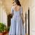 Lavender Chinnon Silk Embroidery Work WEdding Wear Long Gown