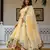 yellow faux georgette salwar kameez with embroidery