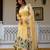 Yellow Color Faux georgette Embroidery Work Designer Wedding Wear Gown