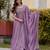 Lavender Color Vichitra Silk Designer party WEar Gown