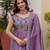 Lavender Color Vichitra Silk Designer party WEar Gown