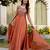 Orange Color Vichitra Silk Designer party WEar Gown