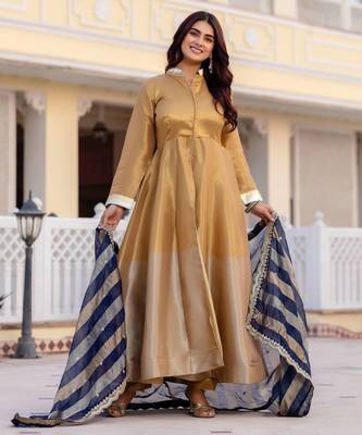 multicolor banarasi viscose salwar suit with embroidery 4
