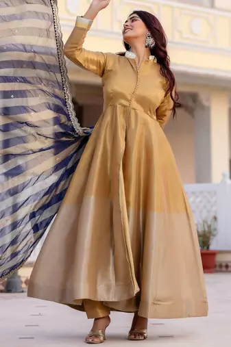 multicolor banarasi viscose salwar suit with embroidery