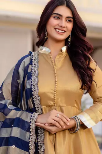 multicolor banarasi viscose salwar suit with embroidery