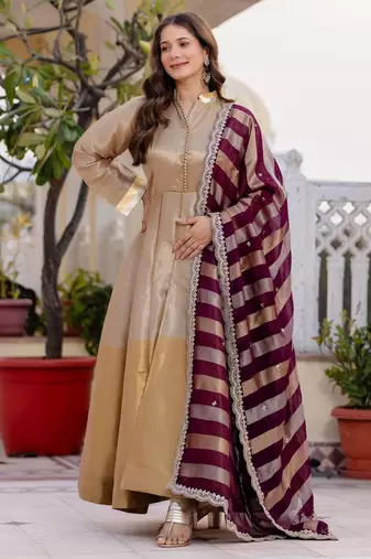 multicolor banarasi viscose salwar kameez with sequins work