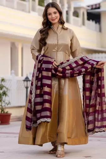 multicolor banarasi viscose salwar kameez with sequins work