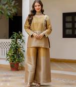 MultiColor Pure Banarasi Viscose Designer Co Ord Set