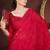 red silk saree with 3mm sequins embroidery