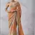 orange chinon silk saree with mirror work