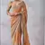 orange chinon silk saree with mirror work