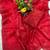 red silk saree with 3mm sequins embroidery