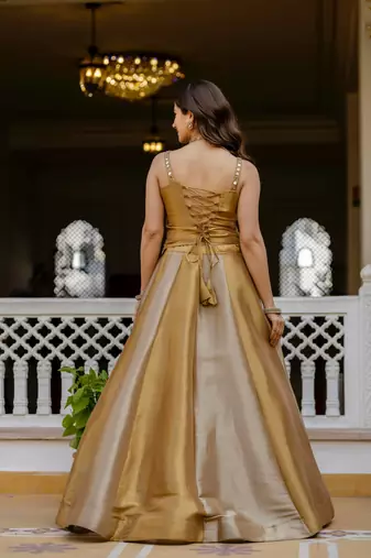 multicolor banarasi lehenga choli with mirror work