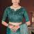teal silk saree with sequins embroidery work