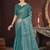 teal silk saree with sequins embroidery work
