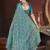 teal silk saree with sequins embroidery work