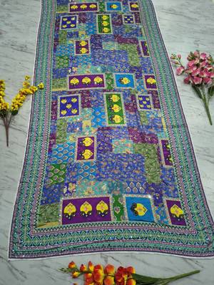 multicolor chinon art silk saree with mirror work 5