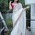 Off White Color Sequins and Jari Dori Embroidered Banarasi Crush Saree Saree