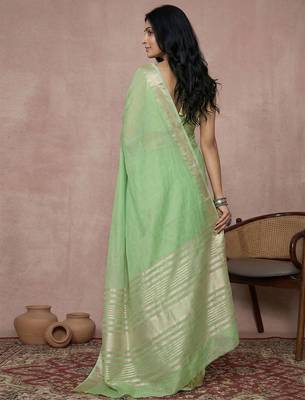 Rama cotton saree with blouse 3